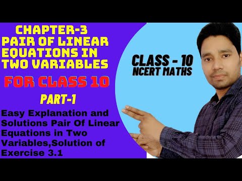 Pair of Linear Equations in Two Variables class 10 | Class 10 Maths Chapter 3 |All Exercise/Question