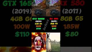 GTX 1650S vs RX 580 Comparison 😱!!!! #pcgaming #shorts #gtx1650