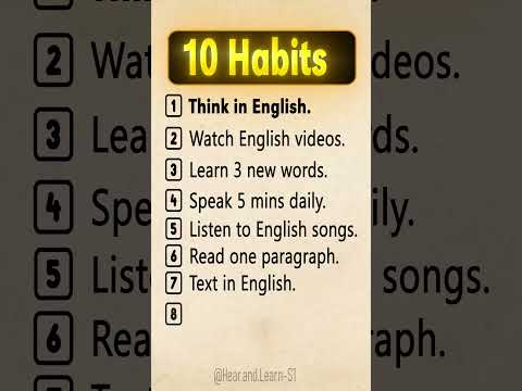 10 Daily Habits to Learn English Fast | Speak English Confidently #shorts #learnenglish