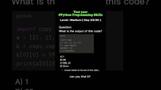 Day 23 Think you know Python programming? Test your knowledge with this MCQ!  @5minutesprogramming