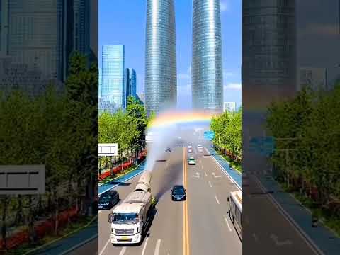 How to Create a Rainbow on City Center Urban Art Colorful Installations, Public Space Transformation