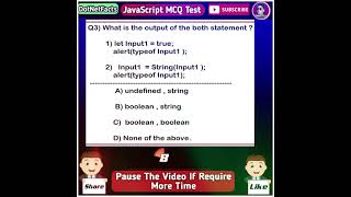 JavaScript MCQ Test (Day-03)🔥 | JavaScript Interview Questions And Answers | #shorts | #javascript