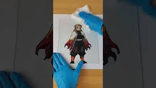 I painted Rengoku from Demon Slayer 🙂 Custom Anime Glass Painting #shorts