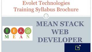 MEAN Stack Training by Evolet Technologies, Bangalore and Coimbatore,India