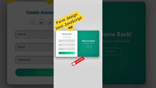 🚀 Amazing Login Signup Form UI Design HTML CSS #video#WebDevelopment#shorts#blog#JavaScript #WebDev