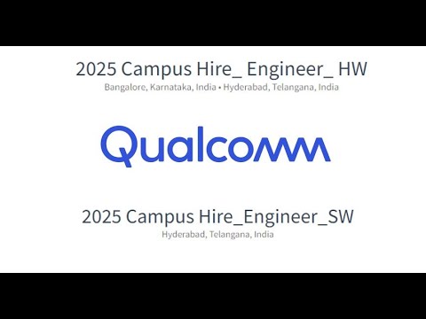 Qualcomm Hiring Freshers 2025 | CS, EC, EE or related branch BE/ MTech