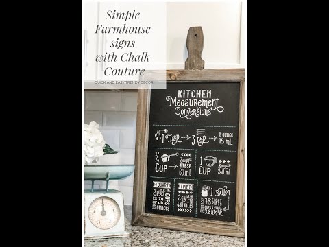 Kitchen measurement Sign with Chalk Couture