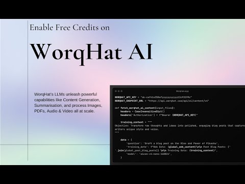 You can build AI Projects for Free using WorqHat