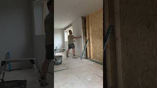 #plastering Dot and Dabbing this wall with insulated plasterboard. How did I do? #diy #construction