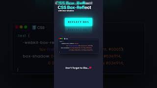 ✨📦 CSS Box-Reflect with Box-Shadow Magic! 💻🌟||#shorts #cssanimation #css3animation #html5css3 #web3
