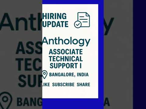 System Engineer & Technical Support Role for Freshers at Anthology (2025)#hiring2025 #techjobupdate