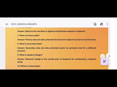 Important one mark questions and answer | Research methodology |kannur university 5th semester Bcom