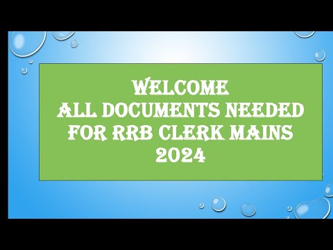 All documents Required for RRB CLERK mains exam 2024