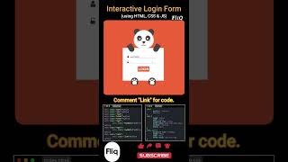✨Beautiful Animated Panda Login Form | HTML, CSS & JavaScript UI Design #FQ