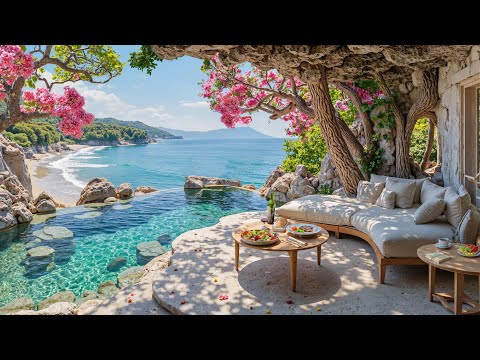 🌴 Relaxing Jazz at Hidden Coastal Café | Morning Coffee by the Ocean for Peaceful Mood & Energy