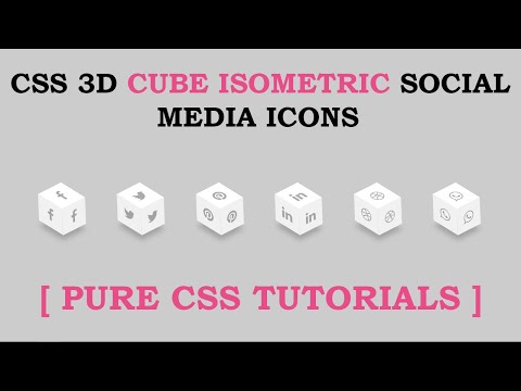 CSS 3D Cube Isometric Social Media Icons Hover Effects | HTML & CSS | 2020