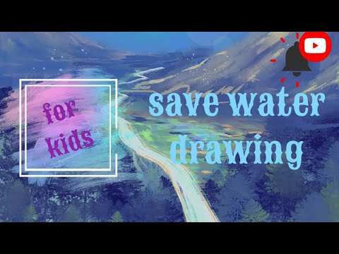 how to draw a save water drawing/for kids/creative crafts for kids