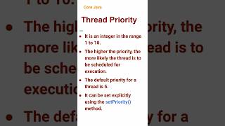 Thread Priority (86) #corejava