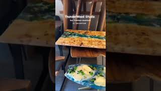 @thunderwoodstudio Room Table, Live Edge Ocean Epoxy Table, Made to Order Table