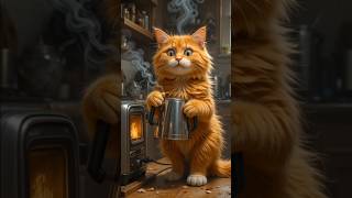 This Cat’s Tea Making Skills Are Purr Fectly Disastrous 😹☕ #catfail #aicat #funnyshorts