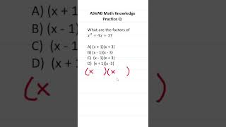 ASVAB/PiCAT Math Knowledge Practice Test Question: Factoring #acetheasvab with #grammarhero