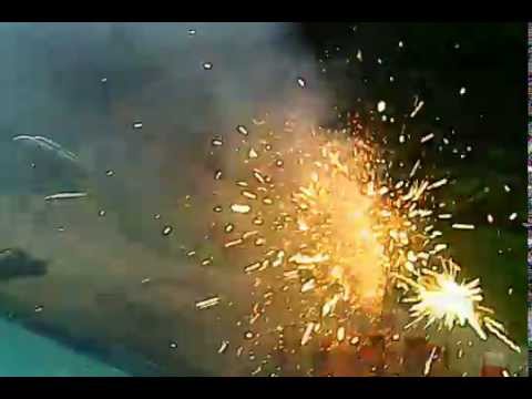Quadcopter vs. Fireworks (mini sizes)