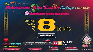 MCA Live Carrom : QF - Zaheer Pasha ( Karnataka )vsChand Y Shaikh ( Maharashtra ) | 3rd MOCCT