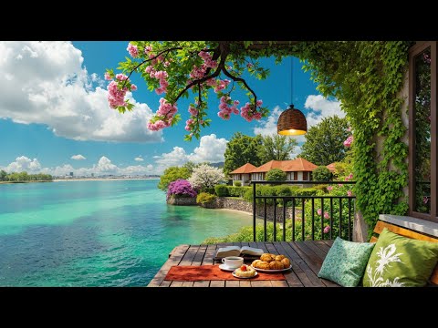🌸 Coastal Spring Jazz Café | Relaxing Jazz & Ocean Breeze for Morning Mood & Focus