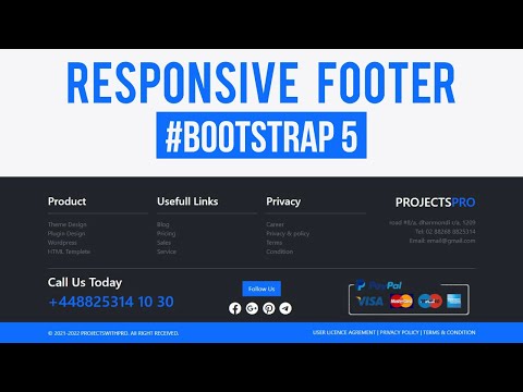 Bootstrap 5 Footer | responsive footer using bootstrap 5