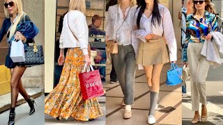MAY 2025 🇮🇹SUMMER OUTFITS IDEAS SPOTTED IN MILAN STREET STYLE  🛍️ MILAN SHOPPING WALK #vanityfair