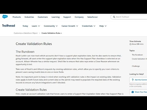 Create Validation Rules #salesforcetrailhead #salesforcebeginners #trailhead
