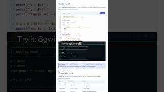 None Type - Python Tutorial | 8gwifi.org — in 30 seconds #Tech #Learn #Tools