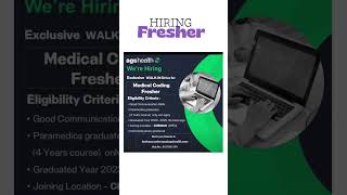 FRESHERS ONLY WALK IN -MEDICAL CODING JOBS#freshersjob#medicalcodingjobs#themegyt #walkindrive #job
