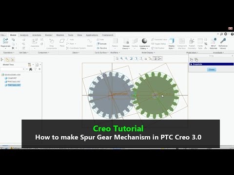 How to make Spur gear mechanism in Creo Tutorials