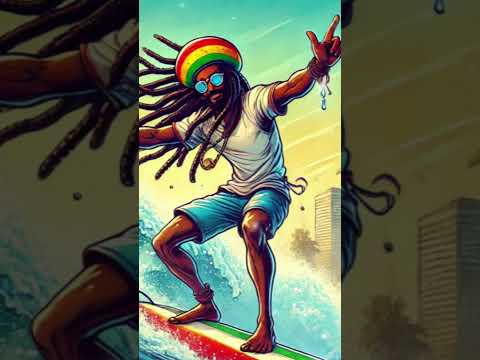 🌊🌴 Rastaman Riding the Giant Wave | Reggae Vibes & Island Chill 🎶🏄‍♂️