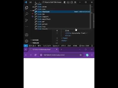 How to add Title Name and Image  #coding #webdevprojects #html5css3 #webdesign #webdevlearning