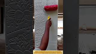 Skilled Worker Creating Floral Embossed Decorative Wall Finish #workprocess