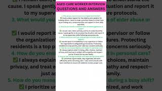 Aged Care Worker interview questions and answers #agedcare #agedcareaustralia #interview #aged