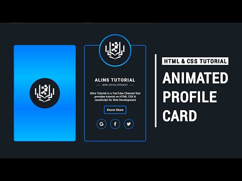 Animated Profile Card in HTML & CSS || CSS Animation Tutorial || Project For Beginners