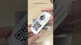 Etched Unique QR Code Stainless Steel Asset Tags #label #nameplate #sticker