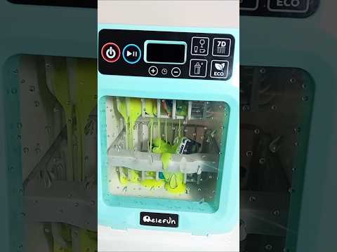 Unboxing Car Wash Dishwasher Cleaning Yellow Slime! 🚗💛🧽 ASMR Playtime!