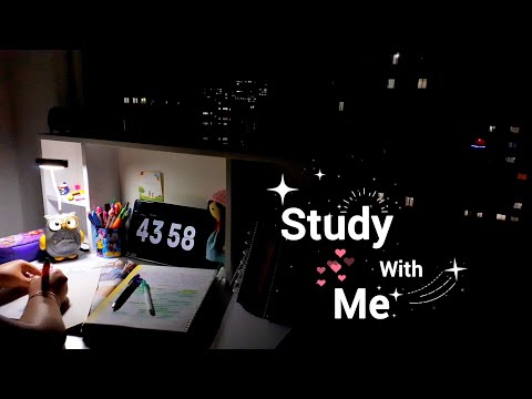 1 Hour Study With Me ( no music , no break , Nonstop✌️🚀 ) | NIGHT AMBIENCE✨️🥰 productive night 💫✨️