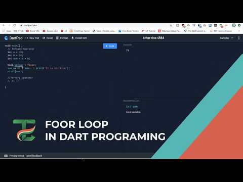 Part 6, Dart Basic Programming, using for loop, Speak Khmer, The Creative