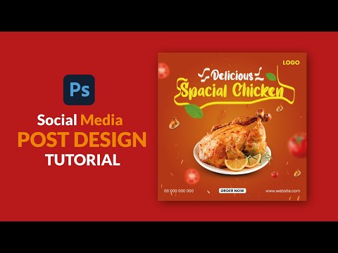 Chicken Social Media Post Design | Adobe Photoshop Tutorial | Food Design 🍁