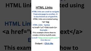 HTML Links #itsector #education #software#webdevelopment #webdesigning #html  @TCYBILL_Technology