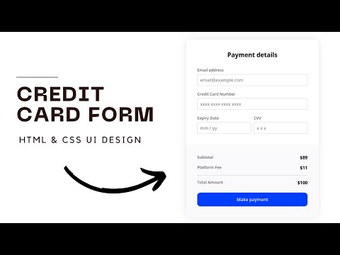 Credit Card Form Design using HTML & CSS | Step By Step Web Design Tutorial