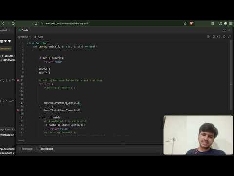 Valid Anagram Leetcode solution using Hashing in Python