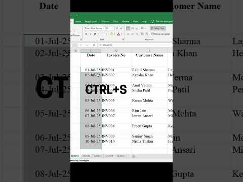 Ctrl+Shift+3 | Change Date Shortcut in Excel 🔥 | Excel Tip in Hindi #shorts #excel #shortcutkeys
