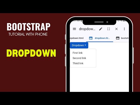 Code with phone. Bootstrap dropdown button tutorial.