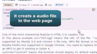 HTML5 Tutorial : HTML5 audio